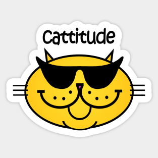 Cattitude 2 - Solid Gold Sticker